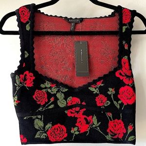 NWT BCBGMAXAZRIA La Rosa Crop Tank Top